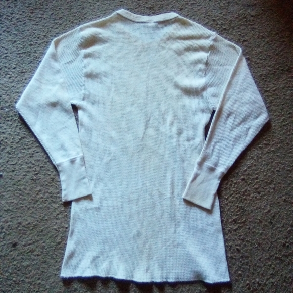 Vintage White/Cream Men's Ribbed Long Sleeve Pullover Sweater Cut Off Tag - Picture 9 of 14